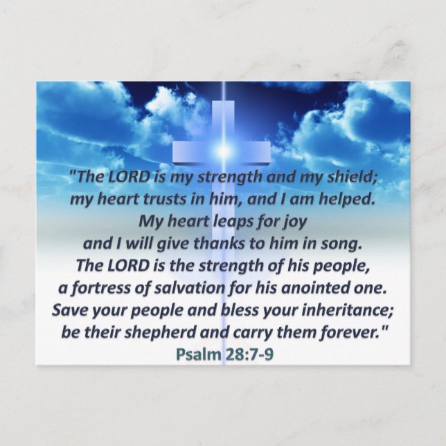 Psalm 28:7-9 postcard (Front)