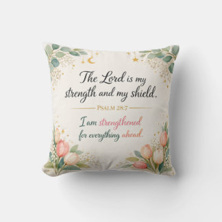 Psalm 28:7 Bible Verse, Messianic Jewish Decor Cushion