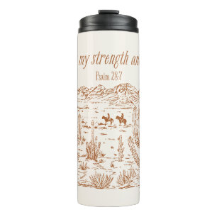 Psalm 28:7 Western The Lord Is My Strength Thermal Tumbler