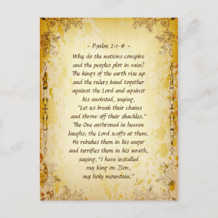 Psalm 2 1-6 Why do the nations conspire, Postcard