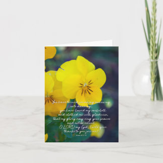 Psalm 30:11-12 Yellow Pansy Blank Encouragement Card