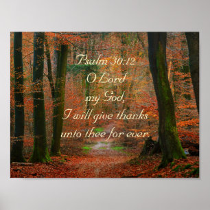 Psalm 30:12 Give Thanks to the Lord Poster