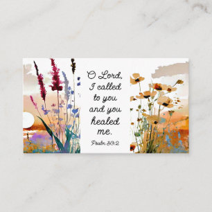 Psalm 30:2 O Lord You healed me Christian Bible Business Card