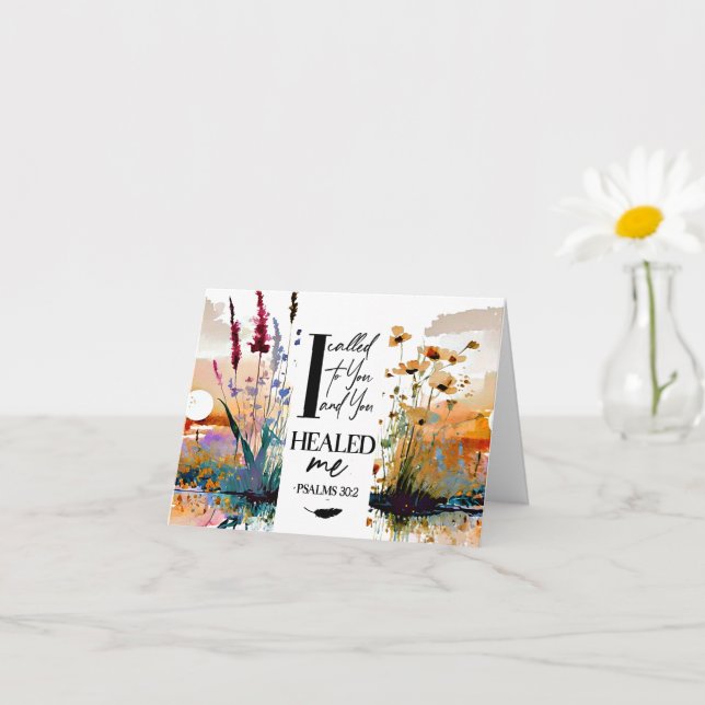 Psalm 30:2 O Lord You healed me Christian Bible Card (Small Plant)