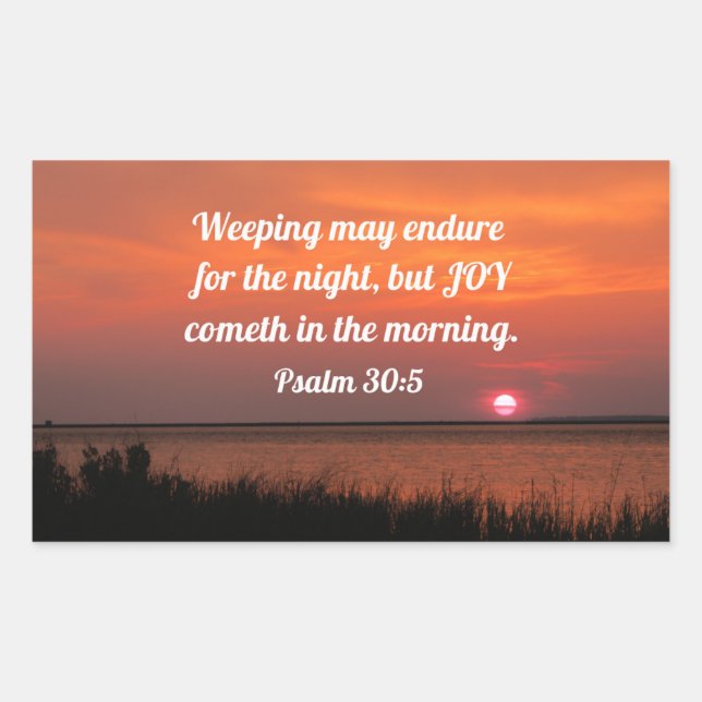 Psalm 30:5 Weeping may endure for the night Rectangular Sticker (Front)