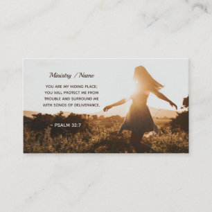 Psalm 32:7 You are my hiding place Bible Verse Business Card
