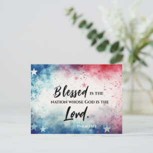 Psalm 33:12 Blessed is the Nation USA Flag Bible Postcard