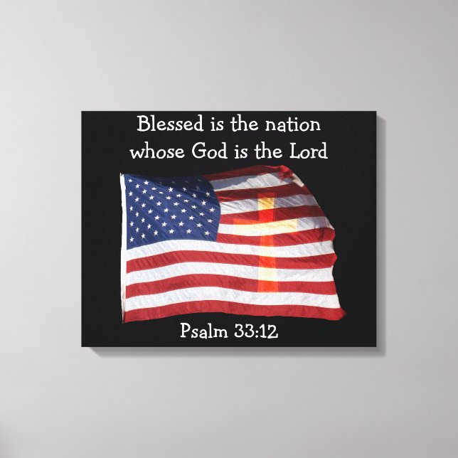 Psalm 33:12 Canvas (Front)