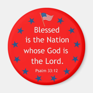 Psalm 33:12 (Patriotic) Magnet