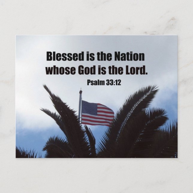 Psalm 33:12 postcard (Front)