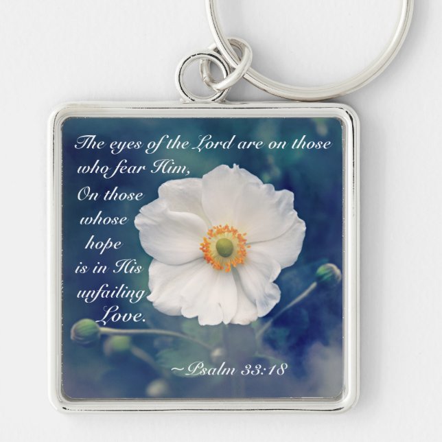 Psalm 33:18 Hope in His unfailing love, Scripture Key Ring (Front)