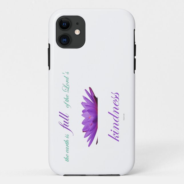 psalm 33 purple lotus kindness Case-Mate iPhone case (Back)