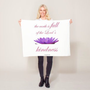 psalm 33 purple lotus kindness fleece blanket