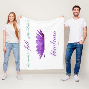 psalm 33 purple lotus kindness fleece blanket