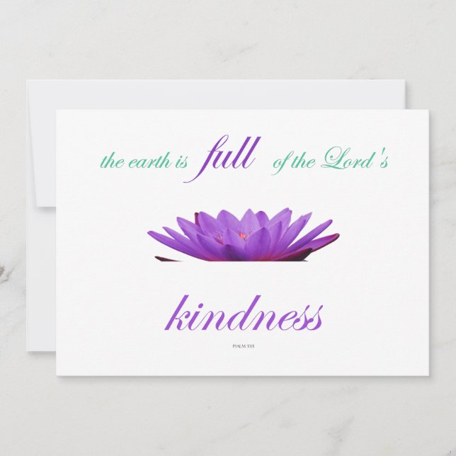 psalm 33 purple lotus kindness invitation (Front)