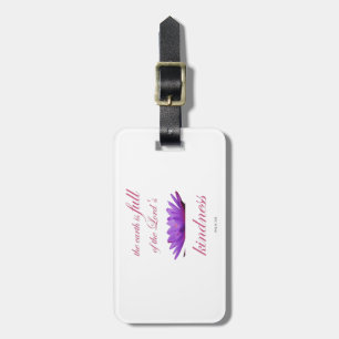 psalm 33 purple lotus kindness luggage tag