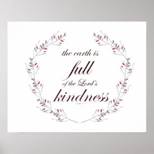 Psalm 33 Scripture Floral Wreath Art Poster