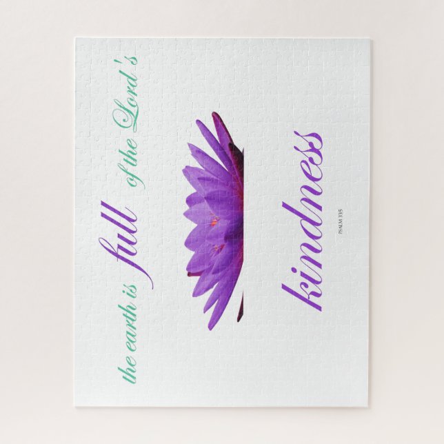 Psalm 33 Scripture with Floral Art Jigsaw Puzzle (Vertical)