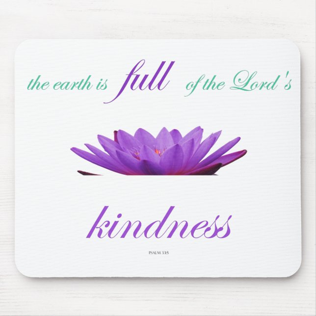 Psalm 33 Scripture with Floral Art Mouse Mat (Front)