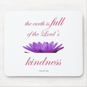 Psalm 33 Scripture with Floral Art Mouse Mat