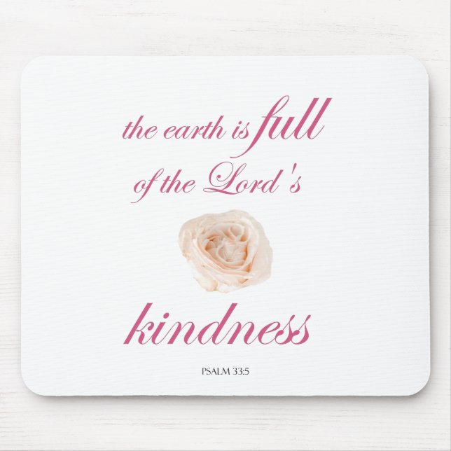 Psalm 33 Scripture with Floral Art Mouse Mat (Front)