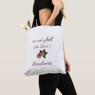 Psalm-33, The Earth is Full of the Lord's Kindness Tote Bag