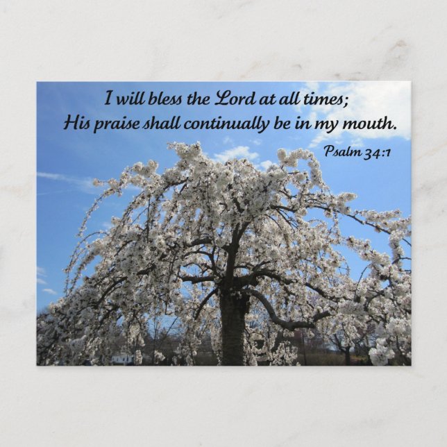 Psalm 34:1 postcard (Front)