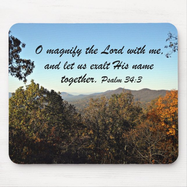 Psalm 34:3 mouse mat (Front)
