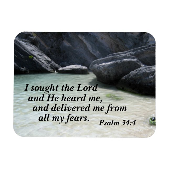 Psalm 34:4 I sought the Lord and He heard me Magnet (Horizontal)