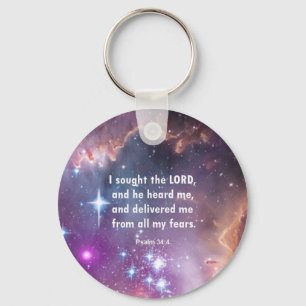 Psalm 34:4 key ring