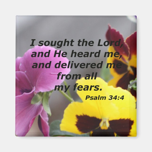 Psalm 34:4 magnet (Front)