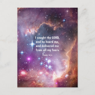 Psalm 34:4 postcard