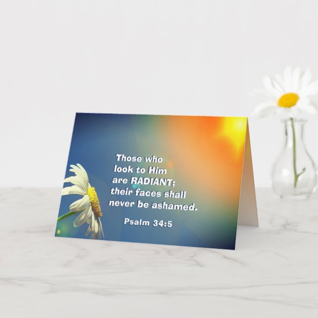 Psalm 34:5 Those who look to Him are RADIANT Bible Card (Small Plant)