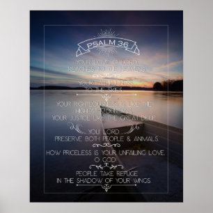 Psalm 36 Wall Art Poster 16 x 20", Inspirational