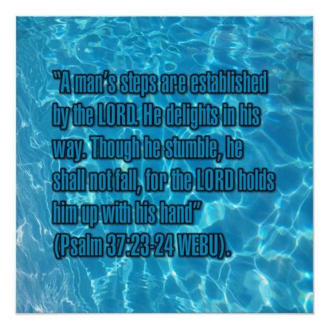 Psalm 37:23-24 WEBU Poster (Front)