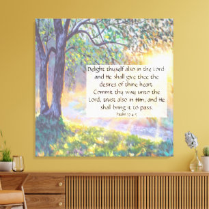 Psalm 37:4-5 canvas print
