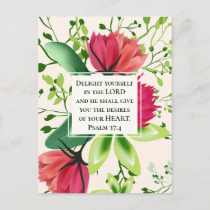 Psalm 37:4 Delight yourself in the Lord Clover Postcard