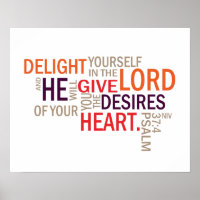 Psalm 37:4 "Desires of Your Heart" Subway Art