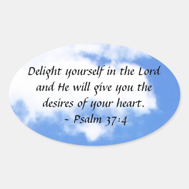 Psalm 37:4 oval sticker (Front)