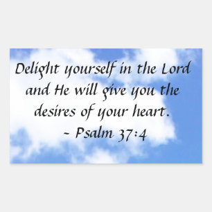Psalm 37:4 rectangular sticker