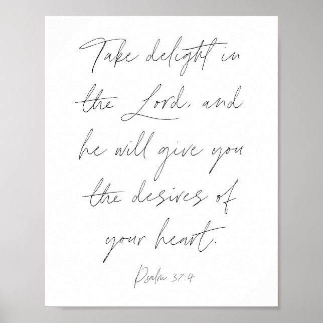 Psalm 37:4 Script Poster (Front)