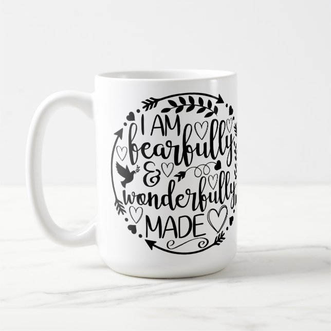 Psalm 39 Wonderfully Made Christian Scripture  Coffee Mug (Left)