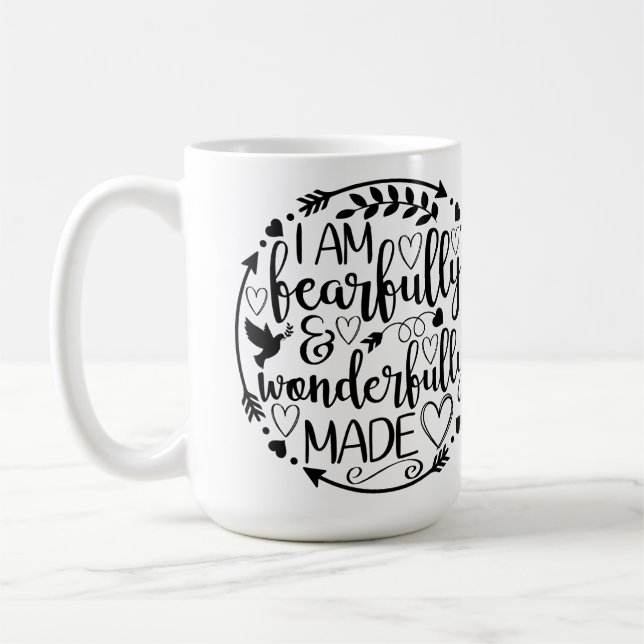 Psalm 39 Wonderfully Made Christian Scripture  Coffee Mug (Left)
