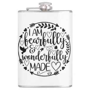 Psalm 39 Wonderfully Made Christian Scripture Hip Flask