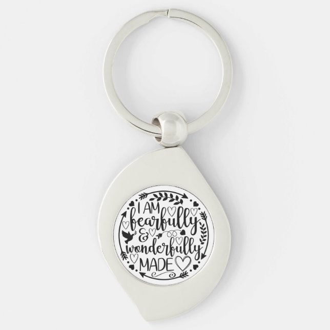 Psalm 39 Wonderfully Made Christian Scripture  Key Ring (Front)