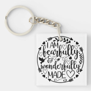Psalm 39 Wonderfully Made Christian Scripture Key Ring