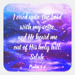 Psalm 3:4 Bible Verse Scripture Stickers