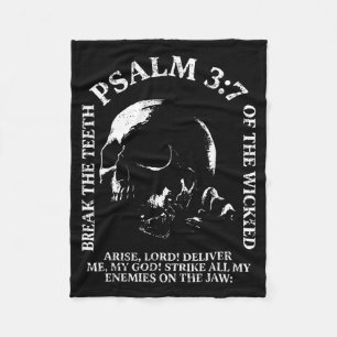 Psalm 3_7 vintage skull christian religious bible fleece blanket