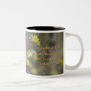 Psalm 43:3 Yellow Wildflowers Two-Tone Coffee Mug