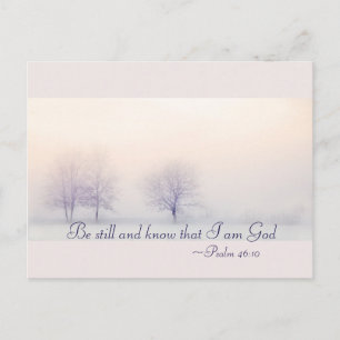 Psalm 46:10 Be Still and Know I Am God, Christmas Holiday Postcard